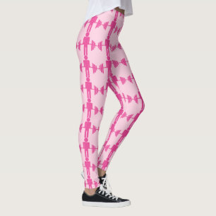 Leggings Guêtres roses de gymnase d'haltérophilie d'haltère