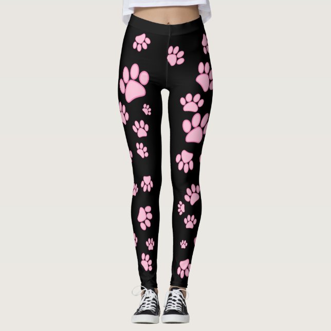 Leggings Guêtres roses de panthère (Devant)
