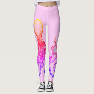 Leggings Guêtres roses de poulpe
