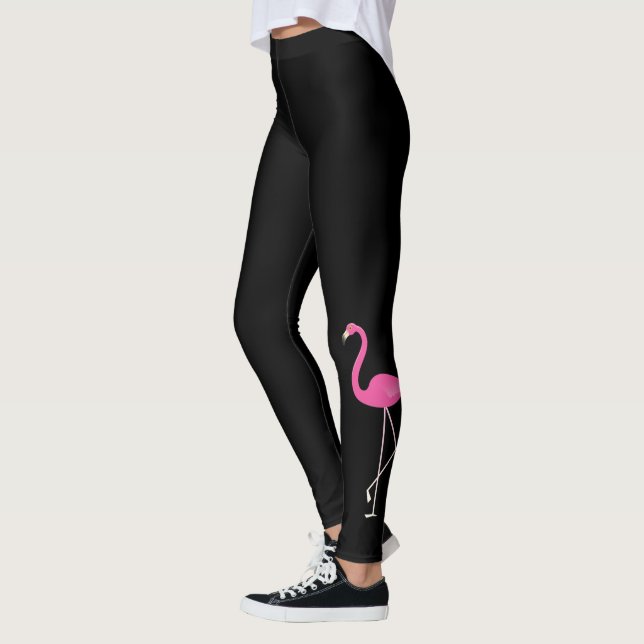 Leggings Guêtres roses mignonnes superbes de Flamant rose (Gauche)