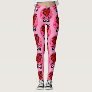 LEGGINGS GUÊTRES ROUGES DE ROSE DE COEUR DE SAINT-VALENTIN
