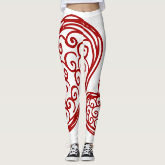 Leggings Guêtres rouges et blanches