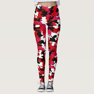 Leggings Guêtres rouges et noires de Camo
