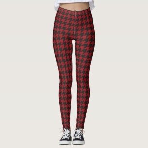 Leggings Guêtres rouges et noires de motif de pied-de-poule