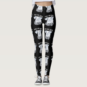 Leggings Guêtres végétaliennes de porc d'amour de paix
