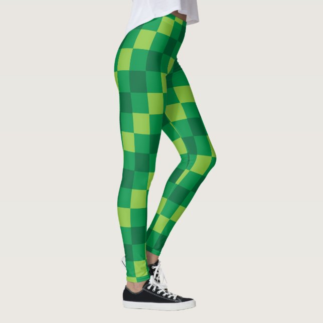 Leggings Guêtres vertes Checkered (Droite)