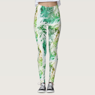Leggings Guêtres vertes impressionnantes de feuille de