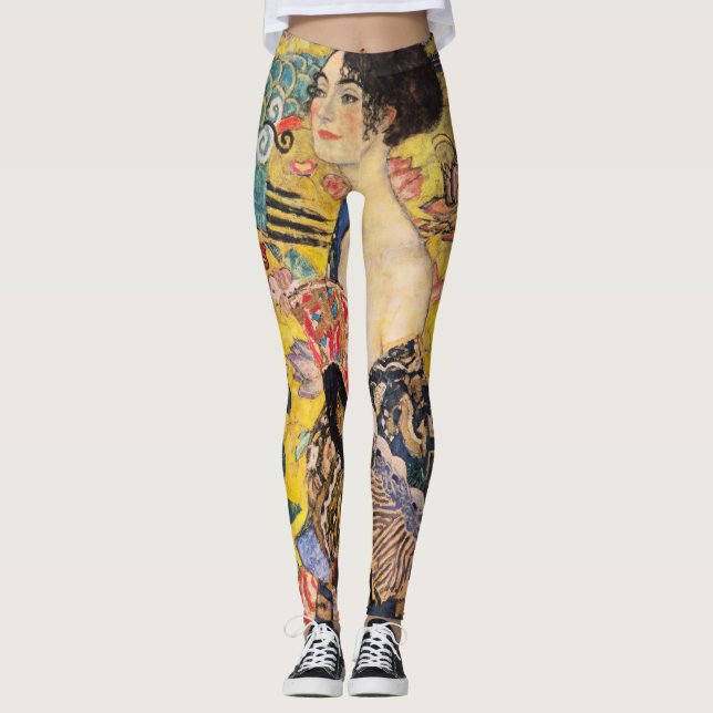 Leggings Gustav Klimt - Dame avec ventilateur (Devant)
