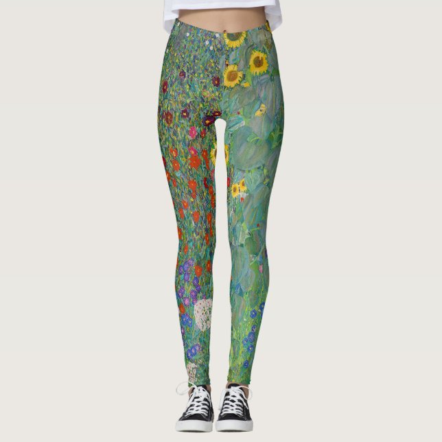 Leggings Gustav Klimt - Jardin de campagne avec tournesols (Devant)