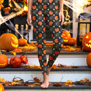 Leggings Halloween Citrouille et fête du crâne