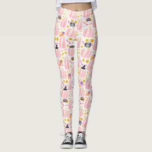 Leggings Halloween Citrouille rose