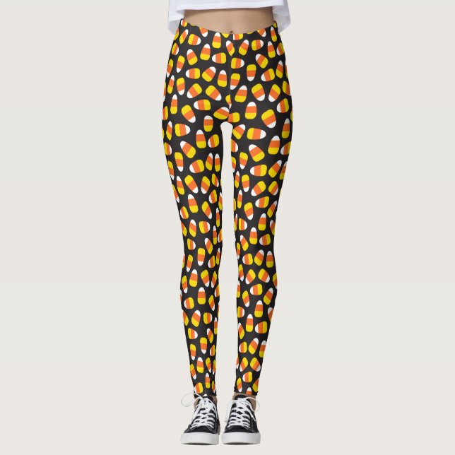 Leggings Halloween Corn de bonbons modèle (Devant)