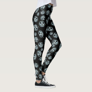 Leggings Halloween déplaisant Citrouille blanc