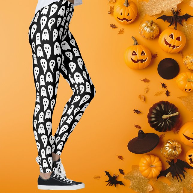 Leggings Halloween fantôme noir (Halloween ghost and ghouls leggings, perfect for halloween parties. )