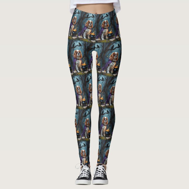 Leggings Halloween lunique Cavalier King Charles Spaniel (Devant)