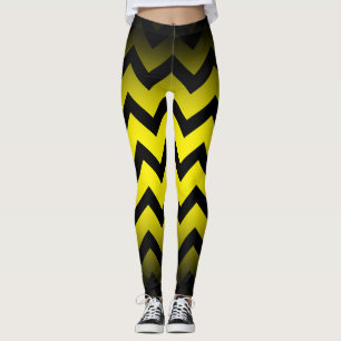 Leggings Halloween noir chevron rayures lignes ombre jaune