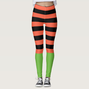 Leggings Halloween noir et orange Grandes vertes du fond