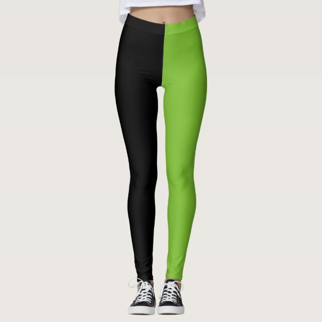 Leggings Halloween noir vert deux tons (Devant)