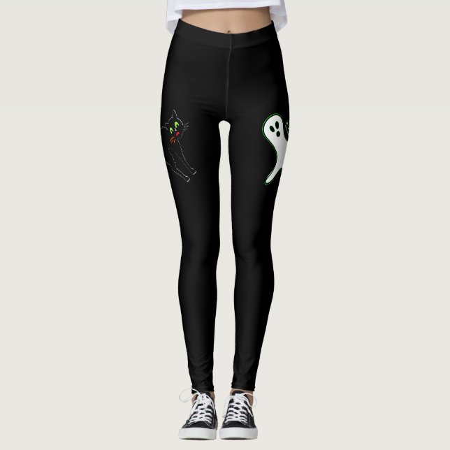 Leggings Halloween Party Éffrayant effraction Chat mou Fant (Devant)