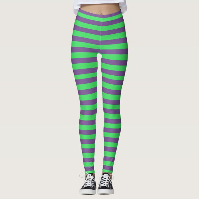 Leggings Halloween Pignon vert pourpre (Devant)