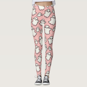 Leggings Halloween rose Éffrayant fantôme Motif