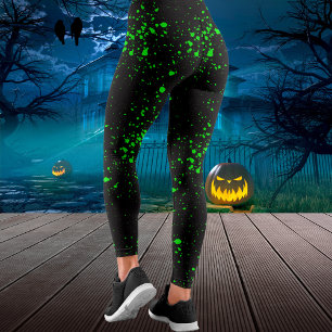 Leggings Halloween toxique d'oze noir et vert