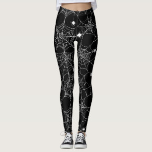 Leggings Halloween Web Spider Blanc