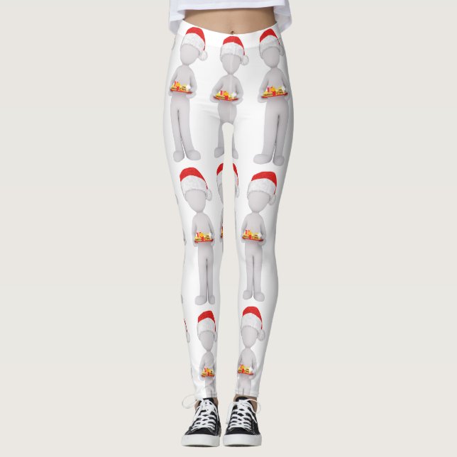 Leggings hamburger de Noël père Noël (Devant)