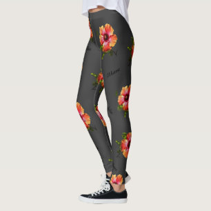 Leggings HAMbyWG Hawaiin Thème avec Hibiscus Flower