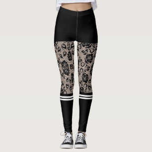 Leggings Hameçons de pêche à la dentelle noire Faux Courtes