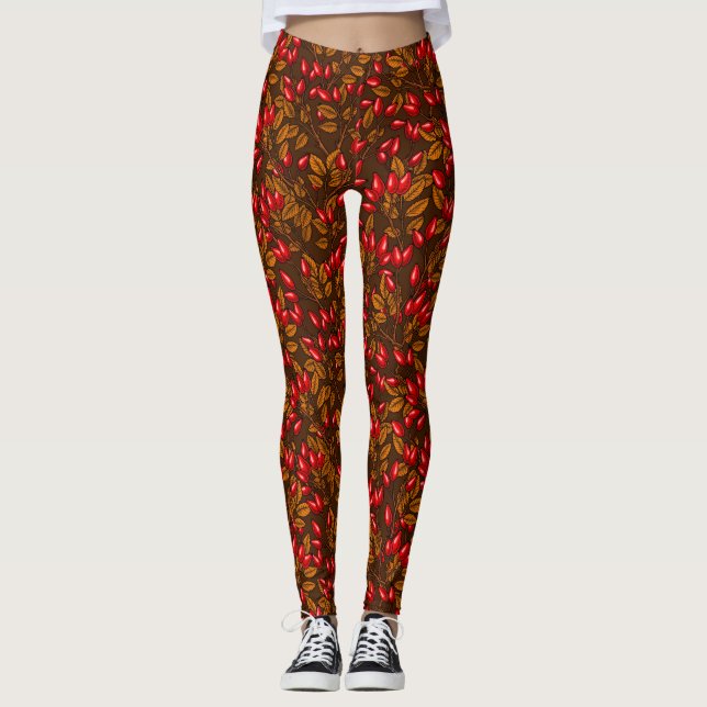 Leggings hanches roses, brune et rouge (Devant)