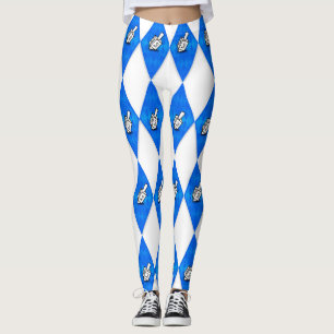 Leggings Hanoukka Dreidel Motif Jacquard