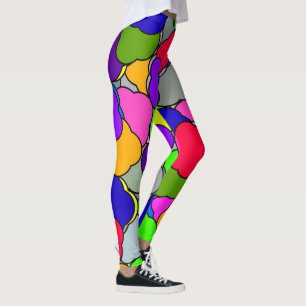 Leggings Happy Colorful Summer Nuage Forme Motif,