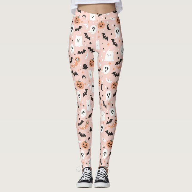 Leggings Happy Halloween Éffrayant Cute & Festive Halloween (Devant)