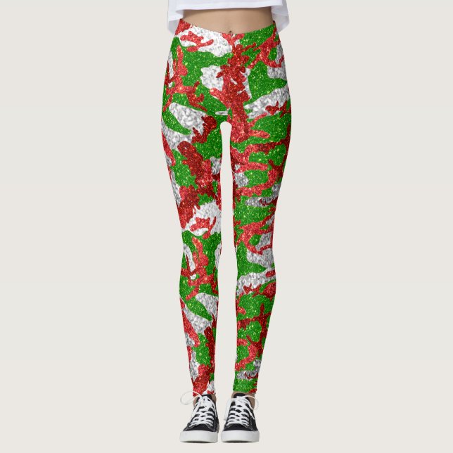 Leggings Haus De Camo Motif Silver Xmas (Devant)