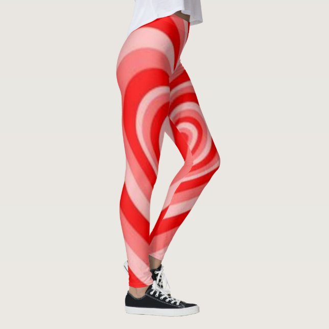 Leggings Haut-plateau rouge et rose et blanc (Droite)