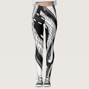 Leggings Hautes guêtres abstraites noires et blanches de
