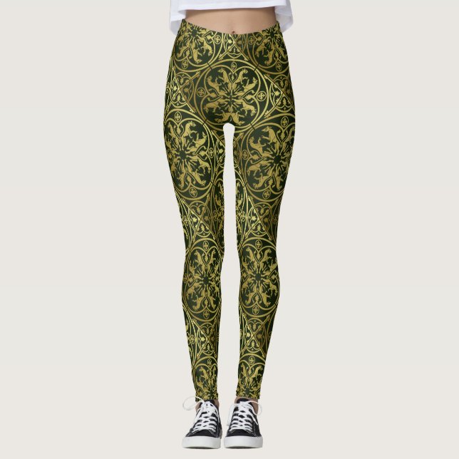 Leggings Herald de la Renaissance médiévale Lion Leopard Me (Devant)