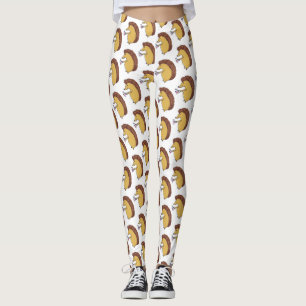 Leggings Hérisson mignon avec tasse avec boisson chaude Lég