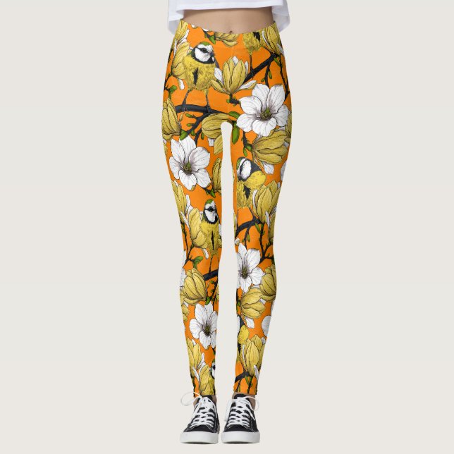 Leggings Heure du printemps en jaune (Devant)