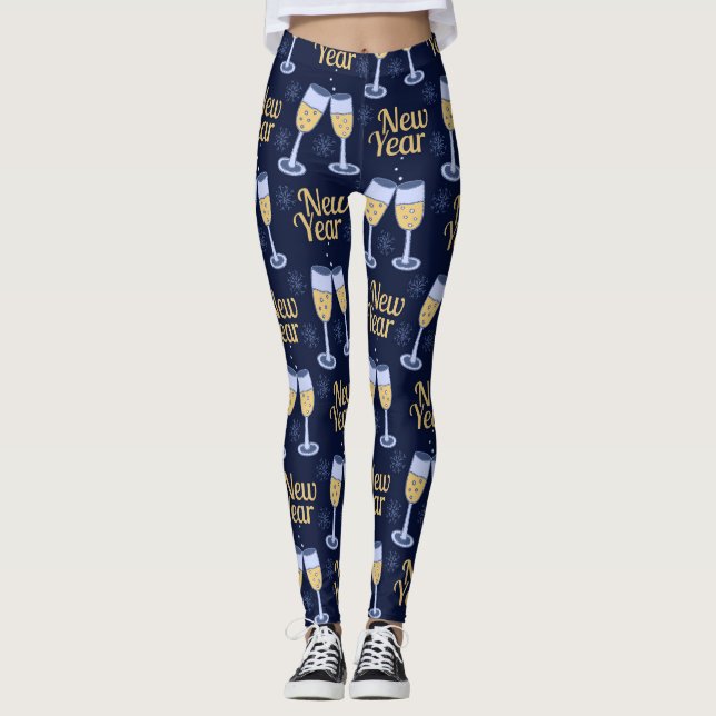 LEGGINGS HEUREUSE NOUVELLE ANNÉE & VIN NOËL MONOGRAM PERSON (Devant)