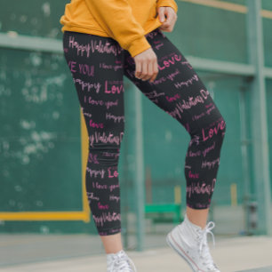 Leggings Heureuse Sainte-Valentin Love Script Cadeau