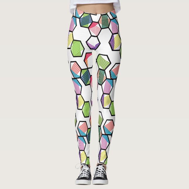 Leggings Hexagons filetés (Devant)