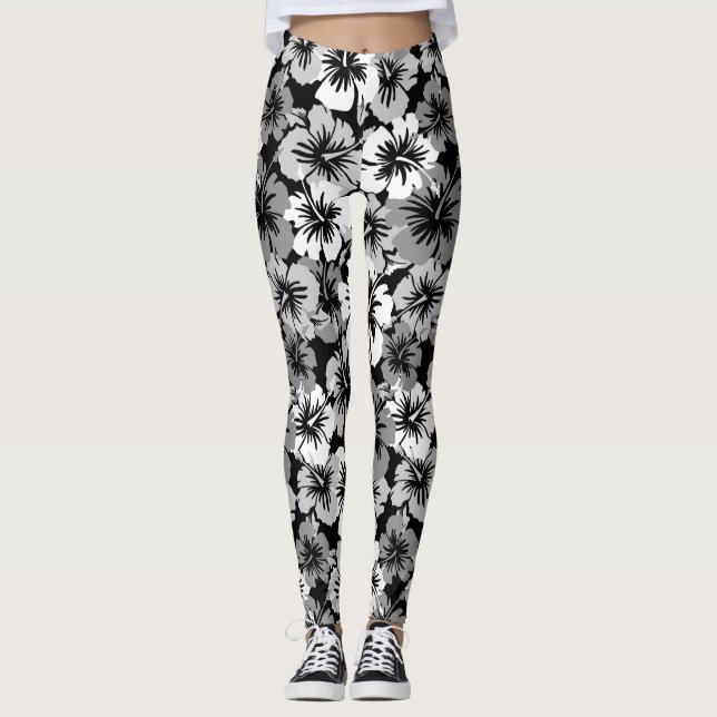 Leggings Hibiscus épopé Hawaiian Tropical Floral (Devant)