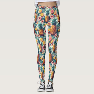 Leggings Hibiscus et ananas