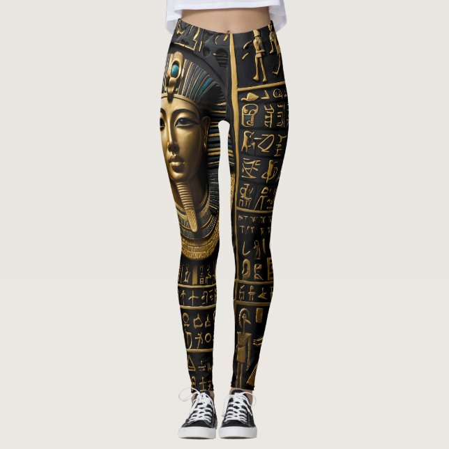 Leggings hiéroglyphes d'or égyptien (Devant)