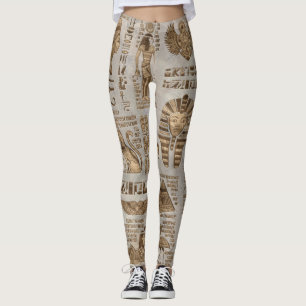 Leggings Hiéroglyphes et divinités égyptiennes - Or Vint