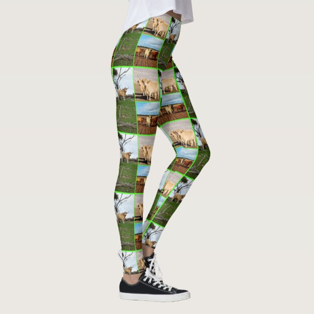 Leggings Highland Cows Photo Collage, (Droite)