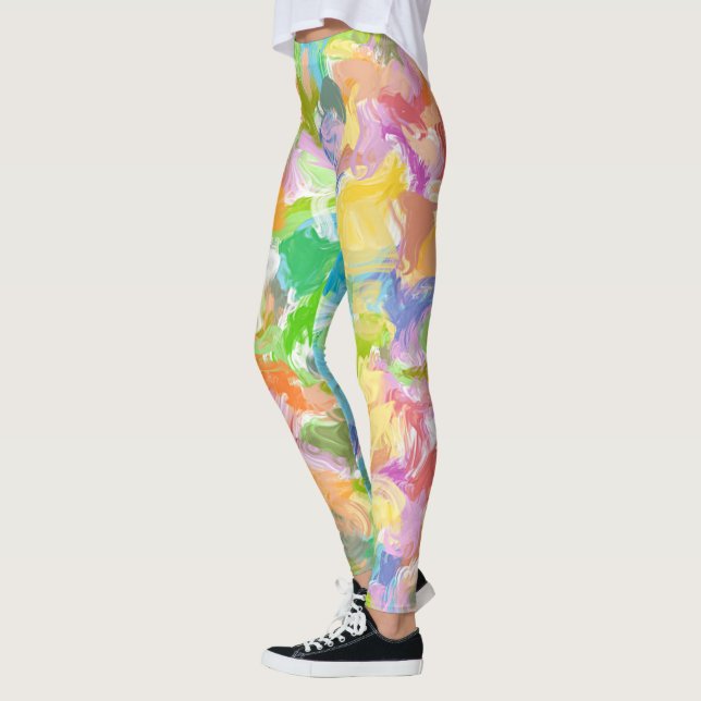 Leggings Hip Colorful Vibrant Summer Paint SplatMotif (Gauche)
