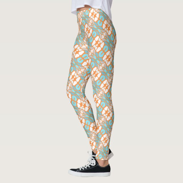 Leggings Hip Orange Jaune Turquoise bleu Oriental Art (Gauche)